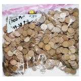 Bag of 1000  P&D mint  Lincoln Cents  1909-1958