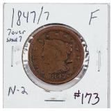 1847/7  7 over 7  Braided Hair Large Cent   F