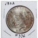 1922  Peace Dollar   AU