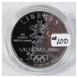 2002-P  Salt Lake Olympics Comm. Silver Dollar  PF