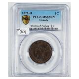 1876-H  Canada  Large Cent   PCGS MS-62 BN