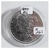 1890  Morgan Dollar   AU