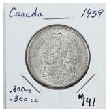 1959  Canada  50 Cents   AU