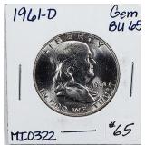 1961-D  Franklin Half Dollar   BU-65