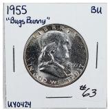 1955  Franklin Half Dollar   BU  "Bugs Bunny"