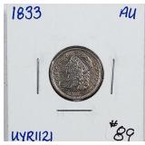 1833  Bust Dime   AU   old cleaning