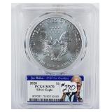 2020  $1 Silver Eagle   PCGS MS-70  Biden label