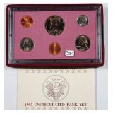 1993-P  Uncirculated Bank set