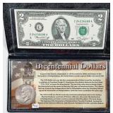 Bicentennial Dollars  Ike & $2 FRN