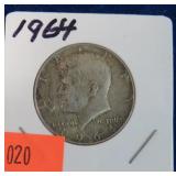 1964 KENNEDY HALF DOLLAR SILVER COIN