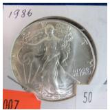 1986 SILVER EAGLE DOLLAR COIN .999