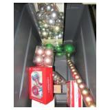 CHRISTMAS ORNAMENTS & STORAGE TUB W/ LID