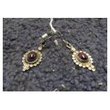 STERLING SILVER W/ AMETHYST EARRINGS 10.6gms