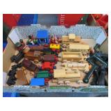 ASSORTED WOODEN TRAINS, ETC