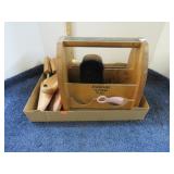 SHOE SHINE BOX & SHOE STRETCHERS