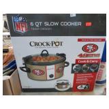 (NIB) NFL 49ers 6qt CROCK POT