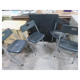 CARD TABLE & 4 FOLDING CHAIRS