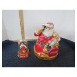 COCA COLA SANTA CLAUS COOKIE JAR & FIGURE