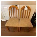2 Matching Wood Back Chairs