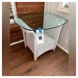 Whicker Glasstop Side Table