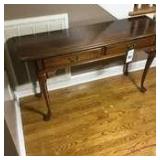 Wood Sofa/Hall Table with 2 Drawers - Queen Anne Style  28"x52"x16"