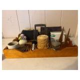 15x22 Wood Tray with Miscellaneous Items