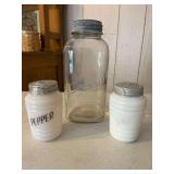 Presto Supreme Mason Jar and Milk Glass Salt and Pepper Shakers