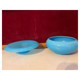 2 Blue Glass Bowls