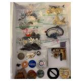 Misc Costume Jewelry, Pins and Coins