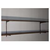 4 wood shelves -    2 sections on opposite walls    (72"x11") each                    **Buyer will need to remove from wall