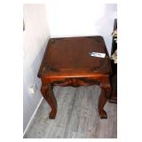 Wood Carved End Table - some wear -            23"x23"x27"        *Matches Lot # 8