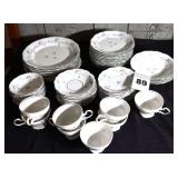 Set of Johann Haviland "Bavaria" China from Germany: 8 dinner plates, 12 salad plates, 4 bowls, 8 dessert plates, 8 dessert plates, 8 cups (one glued) & 8 saucers          **Matching Lot #90