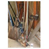 Variety of Yard tools: Shovels, rakes, saws, Bush Blade, hoe, Clippers, brooms,  etc.