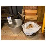 Set of Metal Buckets and Walnuts