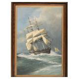 Oil Painting of Clipper at Sea