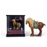 Early 20th C Terracotta Horse Figures (2)