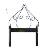 Black Painted Metal Bed with Painted Finials