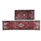 Hand-Knotted Persian Runner & Later Indian Mat