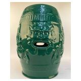 Chinese Foo Dog Garden Stool in Green Glaze