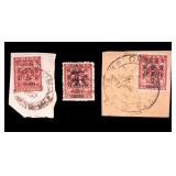 Chinese Red Revenue 2 Cent/3 Cent Stamps (1897)