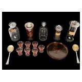 Pink Depression Glass Juice Set, More