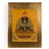 Chinese Emperor Watercolor Painting on Silk