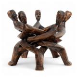 African Hand-Carved 5-Person Unity Sculpture