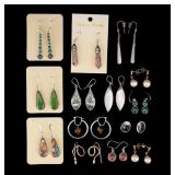 Sterling Silver Earrings Assortment (13 Pairs)