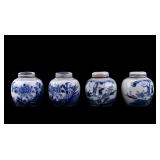 Chinese Blue & White Porcelain Ginger Jars (4)