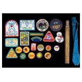 Girl Scouts Patches, Tie, and Brass Telescope