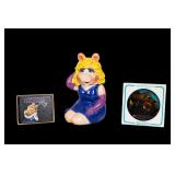 Miss Piggy Cookie Jar, Glass Art, & Autograph Book