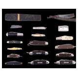 Carved Bone Handle & Other Pocket Knives (15)