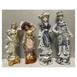 Fancy Porcelain Figurines (1 Pair, 2 Others)