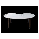 IKEA Galant White Glass Kidney Bean Desk